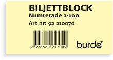 Biljettblock 1-100 gul